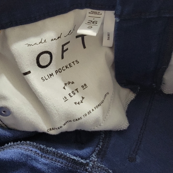 🤩Host Pick❤️NWOT LOFT Denim Slim Pockets Legging Jean Women's Size 26 Petite - Picture 8 of 9